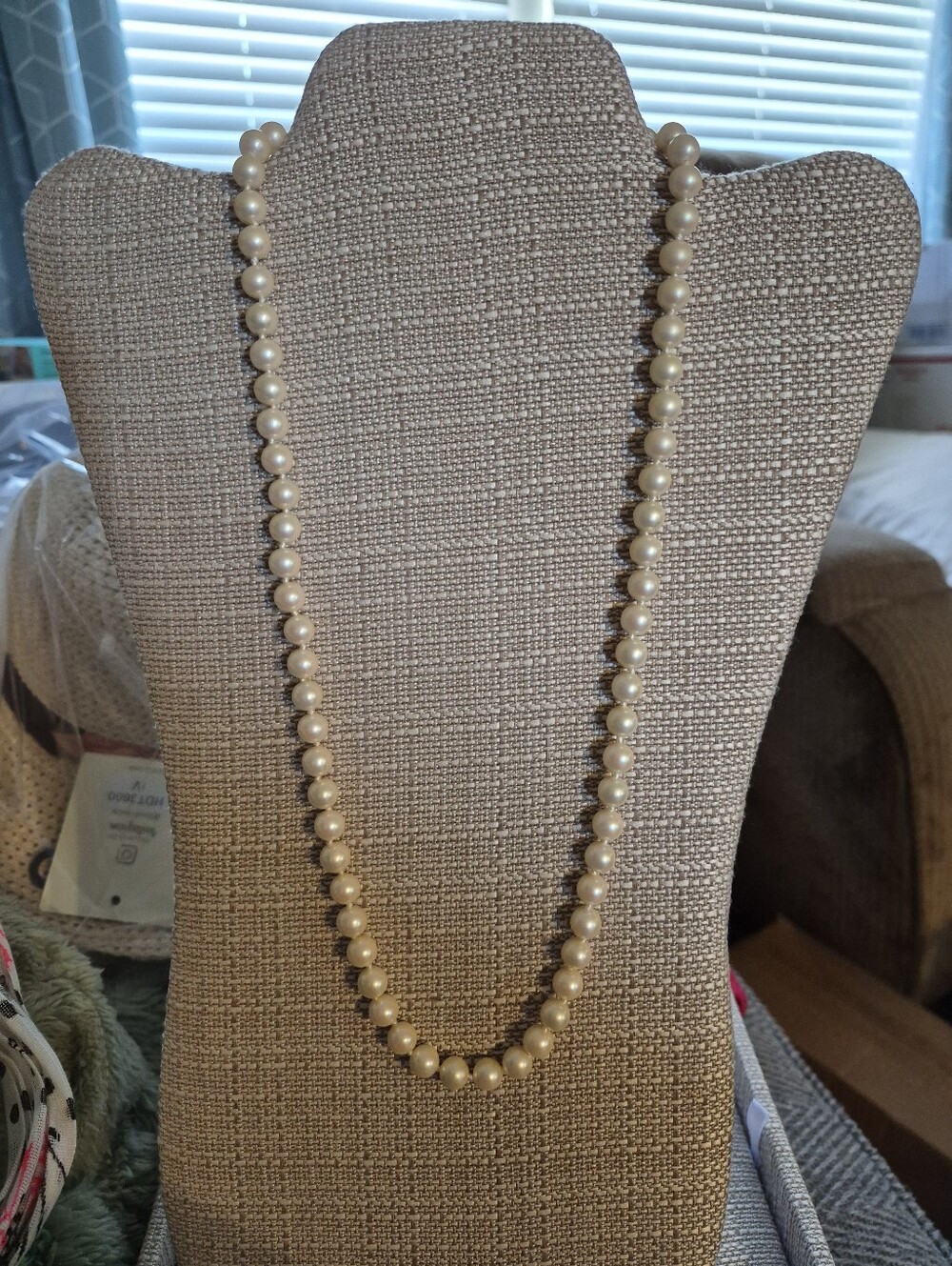 MARVELLA Cream Faux Pearl Single-Strand Necklace